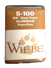 Wiebe 5/8" Steel Point Aluminum Push-Pins